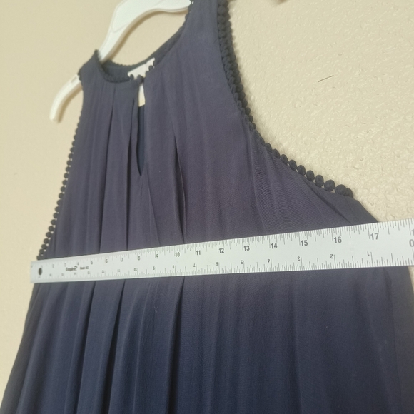 anthropology Maeve Navy Blue Sequin Fringe Fringe Sleeveless Short Dress Sz‎ 2 - Picture 5 of 16